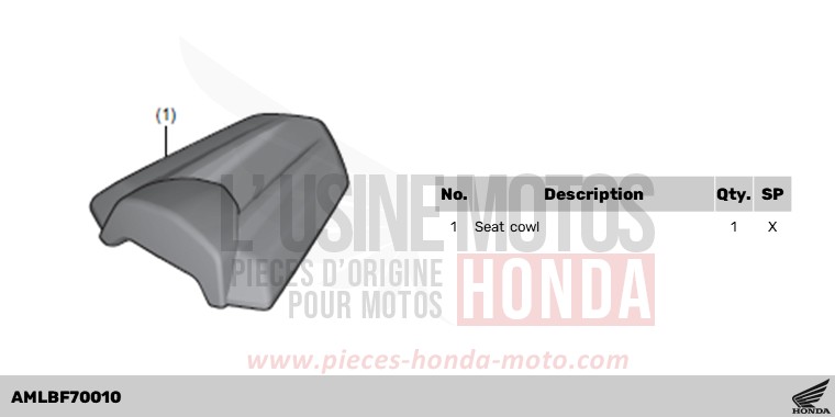 SEAT COWL *RED* de Hornet 750 MAT GOLDFINCH YELLOW (Y242) 2023